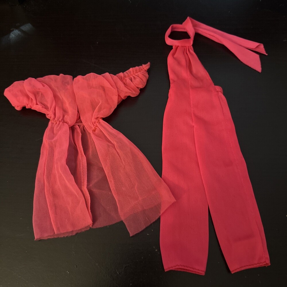 Vintage 1978 Barbie Superstar Best Buy #2559 Pink Halter Jumpsuit & Chiffon Robe